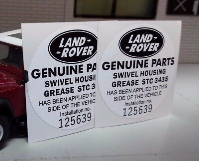 Land Rover Defender 90 110 Tdi Early STC3435 Swivel Grease Parts Sticker Decals
