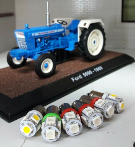 Ford 3000 4000 5000 Ensemble d'ampoules LED pour instrument de tableau de bord de tracteur BA9s Blanc chaud brillant