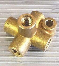 Land Rover Series 2 2a Brass Brake Pipe Union 5 Way Pressure Connector 279412