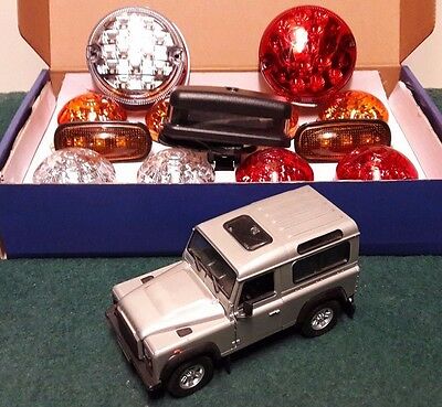 Land Rover Defender TD5 TDCi Full Front Rear Fog & Reverse LED Lights ...