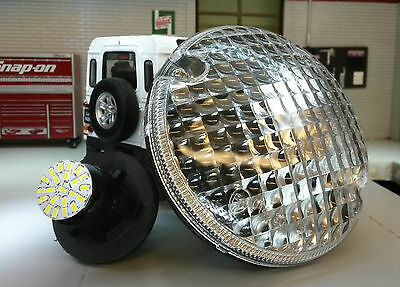 Toylander Land Rover Series 1/2 Scale Headlamp LED Chrome Trim Complete Units