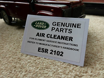 Land Rover Defender Air Filter Cleaner Decal Label Badge ESR2102