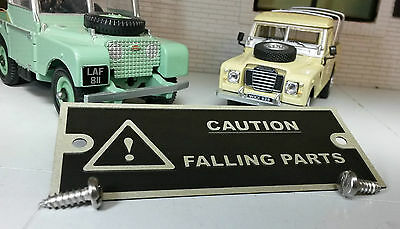 Land Rover Series 1 2 2a 3 Warning Falling Parts Bulkhead Plate & Screws