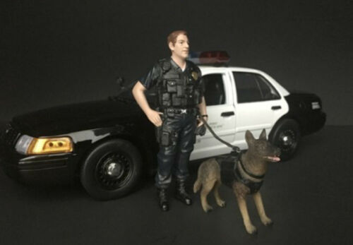 Police Man & Dog USA K9 Unit Set Figures Diorama 38263 1:24