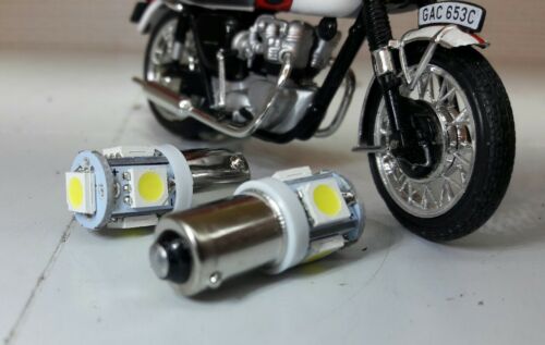 BSA Norton Triumph Pos Earth Smiths Instrument Gauge Bulbs White LED Bulbs x2