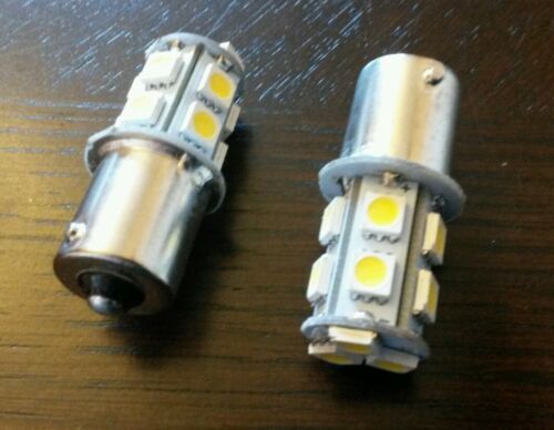 x2 P21W 382 1156 BA15s 5050 LED 13 SMD Warm White Bulbs