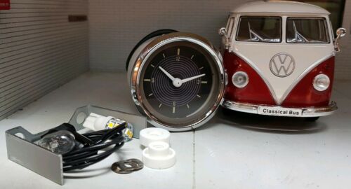 VDO Smiths Analoge Zeituhr VW T2 Split 1967 12 V Armaturenbrettanzeige und LED-Lampe
