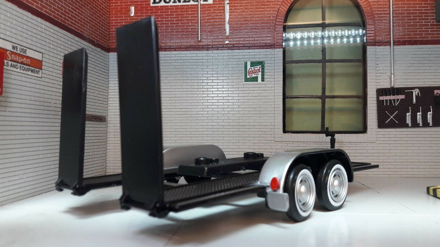1:24 Car Trailer Transporter Recovery G Scale Display Diecast Detailed Model