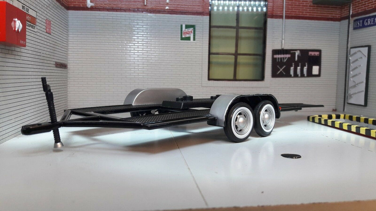 Trailer Scale Box 1:24 Car Trailer Transporter Recovery G Scale Display Diecast Detailed ...