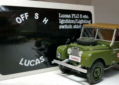 Land Rover Series 1 80 Lucas PLC5 Light Ignition Switch Face Decal Sticker GlossVehicle Parts &amp; Accessories, Car Tuning &amp; Styling, Body &amp; Exterior Styling!
