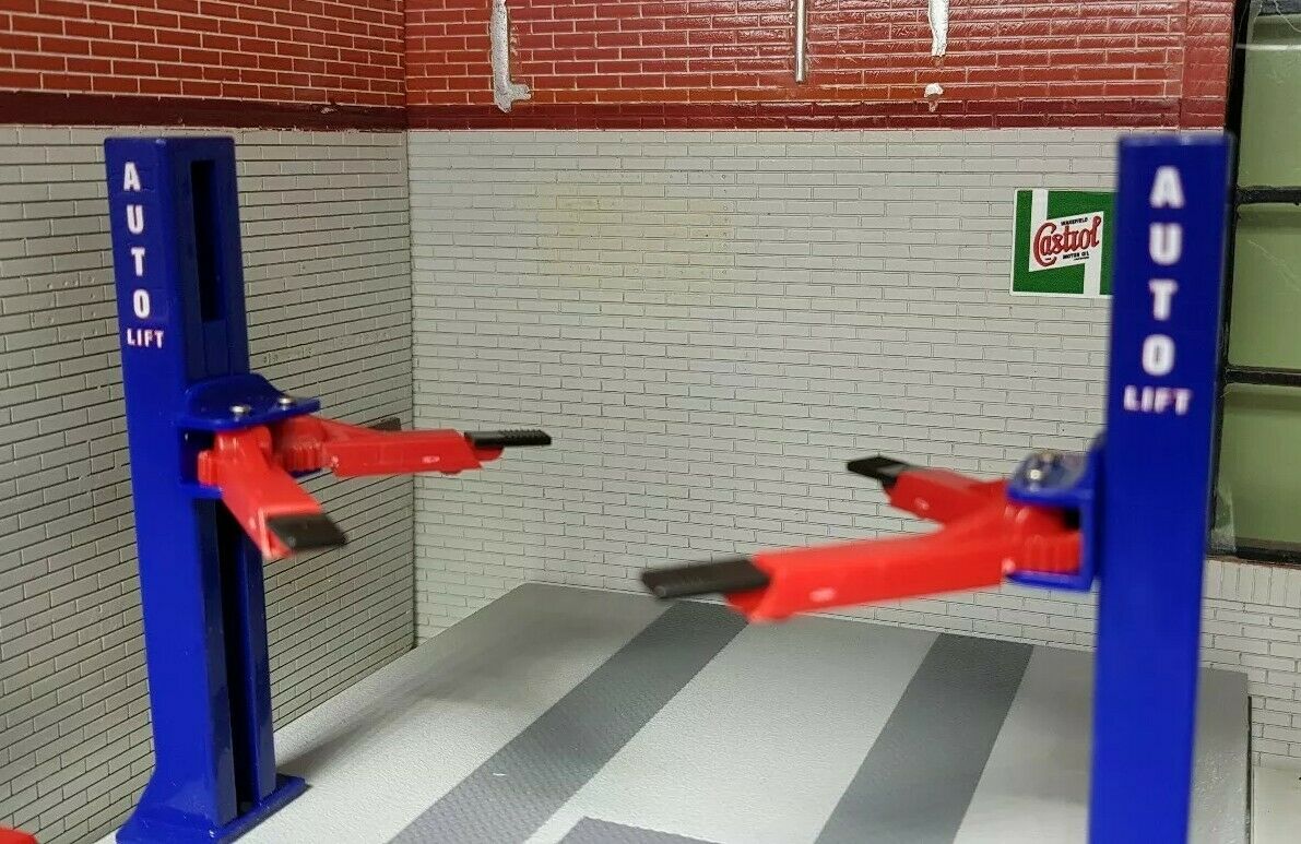 1:24 Garage Diorama 2 Post Lift Lift Ramp Working Toy G LGB Scale Mode ...