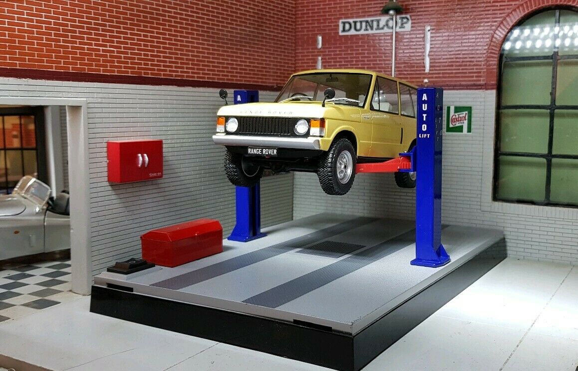 1:24 Garage Diorama 2 Post Hoist Lift Ramp Working Toy G LGB Scale Mod ...