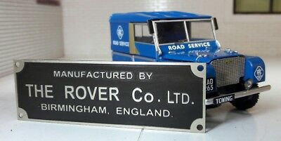Land Rover Series 1 80 SWB Bulkhead Chassis Manufacturer Rover Factory Plate