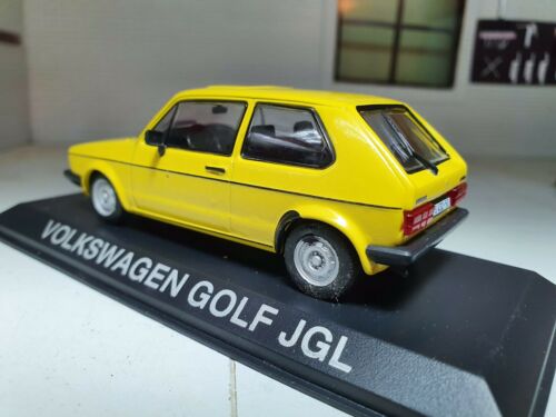 1:43 Volkswagen Golf Mk1 VW Mark 1 jaune 1981 lapin moulé sous pression modèle Altaya JGL