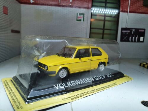 1:43 Volkswagen Golf Mk1 VW Mark 1 jaune 1981 lapin moulé sous pression modèle Altaya JGL