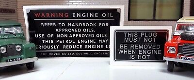 Land Rover Series 2 2a 3 V8 Conversion Period Classic Engine Bay Decal Set