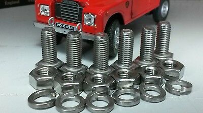 Land Rover Series 2a 3 Bonnet Hood Hinge Stainless Correct UNF Nut Bolt Fitting Set
