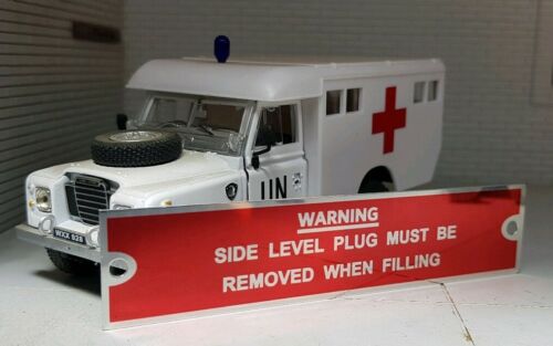 Gearbox Level Plug Oil Warning Information Plate Plaque Land Rover Series 1 2 2a