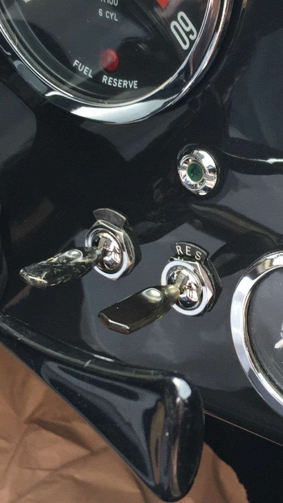 Aston Martin DB4 DB5 Lucas tableau de bord tableau de bord phares DIP interrupteur onglet étiquette