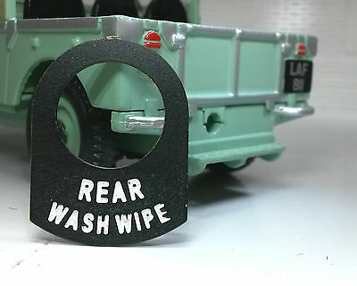 Land  Rover Series 1 2 2a 2b Metal Switch Tag "Rear Wash Wipe".