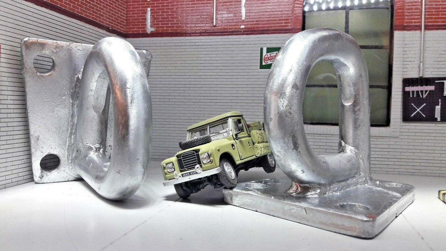 2x Yeux de levage de pare-chocs militaires galvanisés Land Rover série 1 2 2a 3 90/110