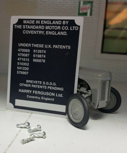 Standard Massey Harris Ferguson TE20 TEA20 TED20 20D Tractor Commission Plate