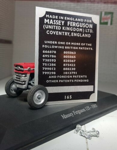 Massey Ferguson Vintage Tractor Commission Plate – 11 Patents 0, Reproduction Badge