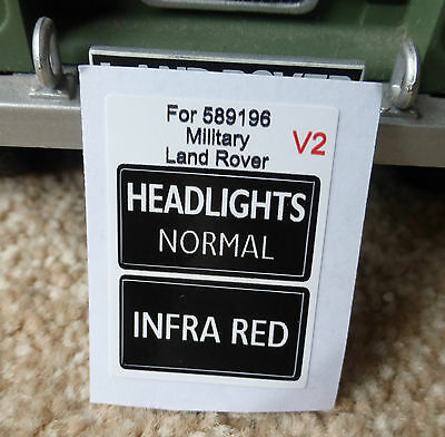 Autocollant de commutateur de phare infrarouge léger militaire série Land Rover, en gras