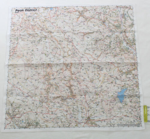 Peak District SOUTH Stofftuch, bedruckte waschbare Karte von Splashmaps