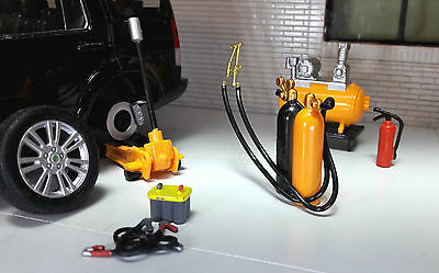 Modern Garage Accessories Tools Equipment Building Diorama Set LGB 1:24 Scale