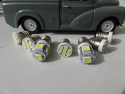 Morris Minor Traveller Dash light bulbs LED E10 Warm White fitting set of 7 12v