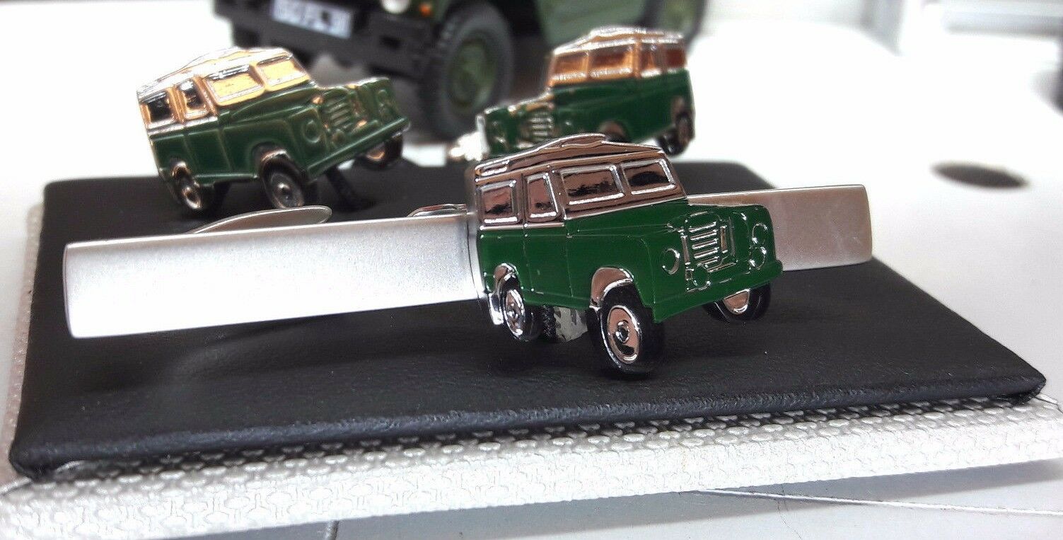 Land Rover Cufflinks Land Rover Series 2a 3 88 Cufflinks And Tie Clip Enamel Silver Plated ...