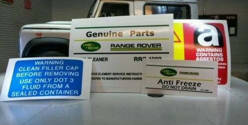 Land Rover 90 110 V8 19J Decal Sticker Label Bonnet Engine Bay Set