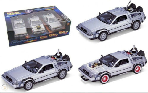 Delorean Back to the Future SET OF 3 Trilogy 1:24
