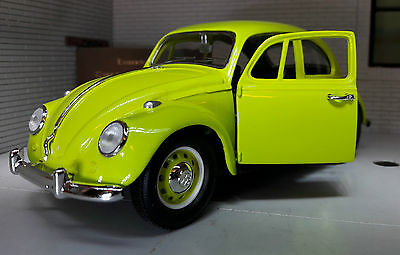 VW 1500 Beetle 1967 Car Lime Green 24202 Road Signature 1:24