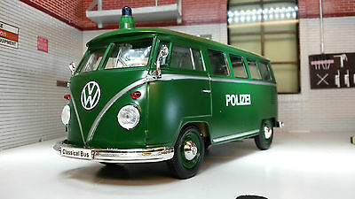 Volkswagen VW T1 1962 Polizei Politzei 22095P Welly 1:24
