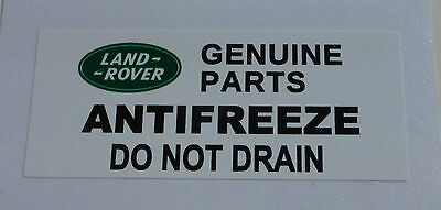 Land Rover Defender Discovery 90 110 TDi Radiator Decal Label Badge Antifreeze