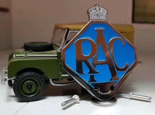 Miniatur-RAC-Chrom-Kühlergrill-Abzeichen in halber Größe, Toylander-Modell, Land Rover-Serie