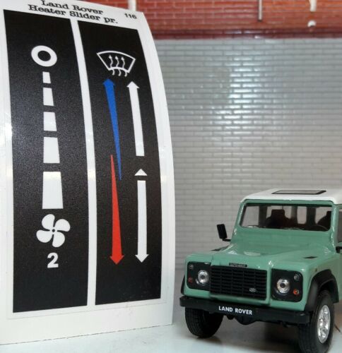Étiquettes de contrôle du chauffage et du ventilateur de l'habitacle du tableau de bord Land Rover Defender