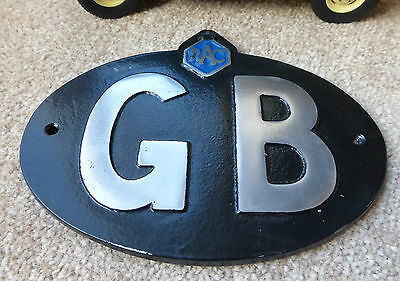 Classic Vintage RAC Black GB Great Britain Touring Badge/Sign