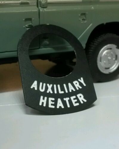 Land Rover Series 1 2 2a 3 Metal Switch Tab Label "Auxiliary Heater" Dormobile Camper