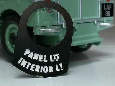 Land Rover Series 1 2 2a 2b Metal Switch Tag "Panel Lts Interior Lts"
