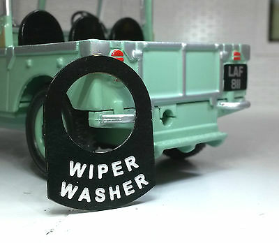 Land Rover Series 1 2 2a 2b Metal Switch Tag "Wiper Washer"