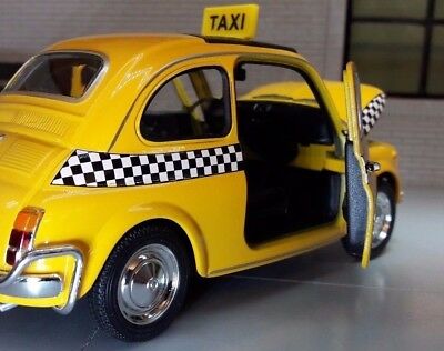 Fiat 500 USA New York Taxi Cab 22515 Welly 1:24