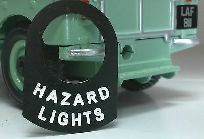 Land Rover Series 1 2 2a 2b 3 Metal Switch Tag "Hazard Lights"