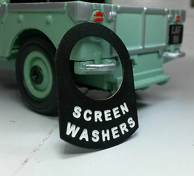 Land Rover Series 1 2 2a 2b 3 Metal Switch Tag "Screen Washers"