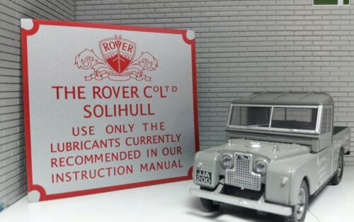 Plaque d'information sur l'huile des lubrifiants du panneau avant Land Rover série 1 88 109 271940
