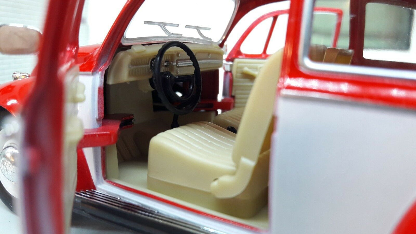 VW 1500 Beetle 1967 Car Red White 110364 1:24