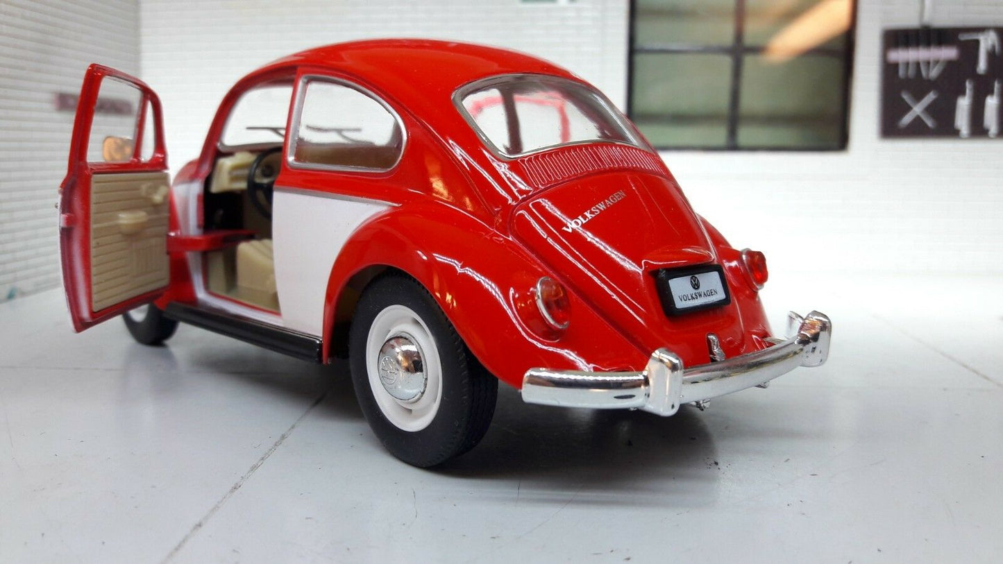 VW 1500 Beetle 1967 Car Red White 110364 1:24