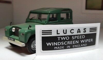 Lucas Repro Moteur d'essuie-glace 2 vitesses DR1 DR3A DL2 SW4 Autocollant Land Rover Series